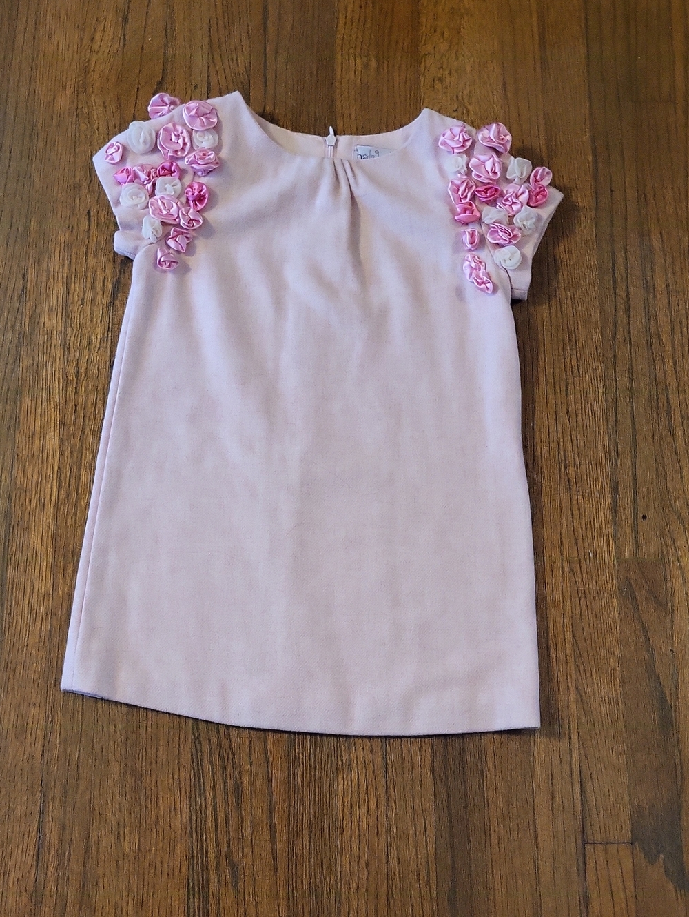 Halabaloo Light Pink Dress with Rosette Shoulder Accents